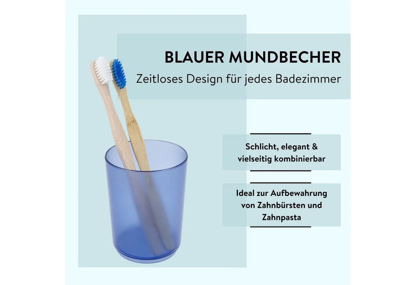 PARSA Beauty Zahnputzbecher Flair Blau Transparent PS-Kunststoff - Bild 3