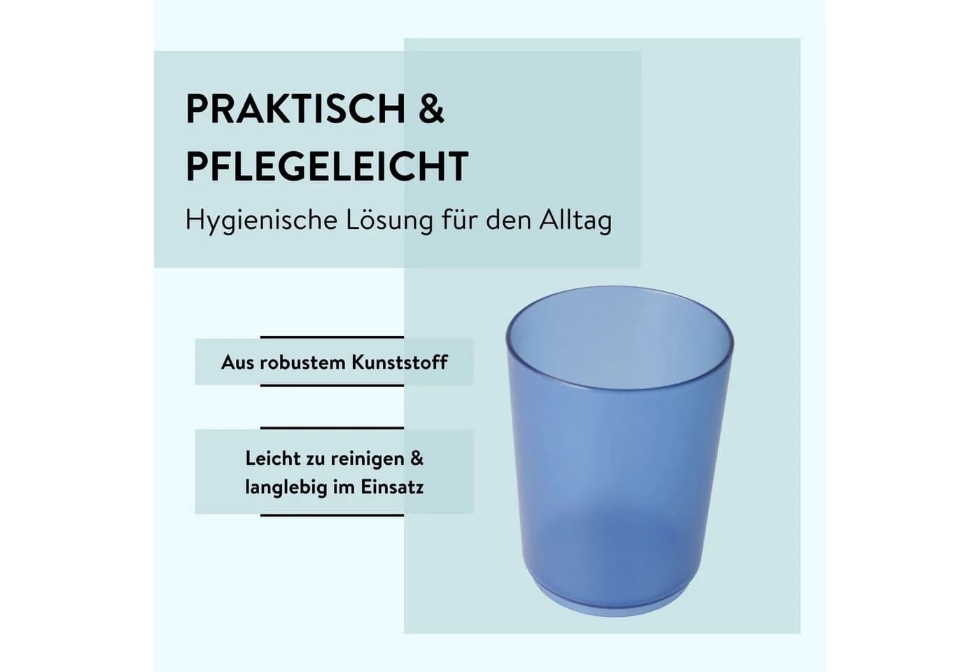 PARSA Beauty Zahnputzbecher Flair Blau Transparent PS-Kunststoff - Bild 4