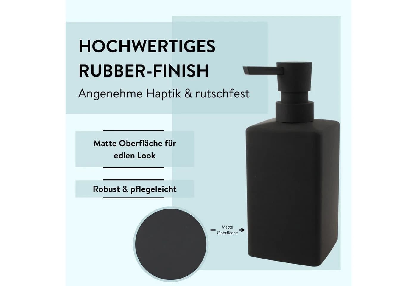 PARSA Beauty Seifenspender Schwarz Rubber Look - Bild 5