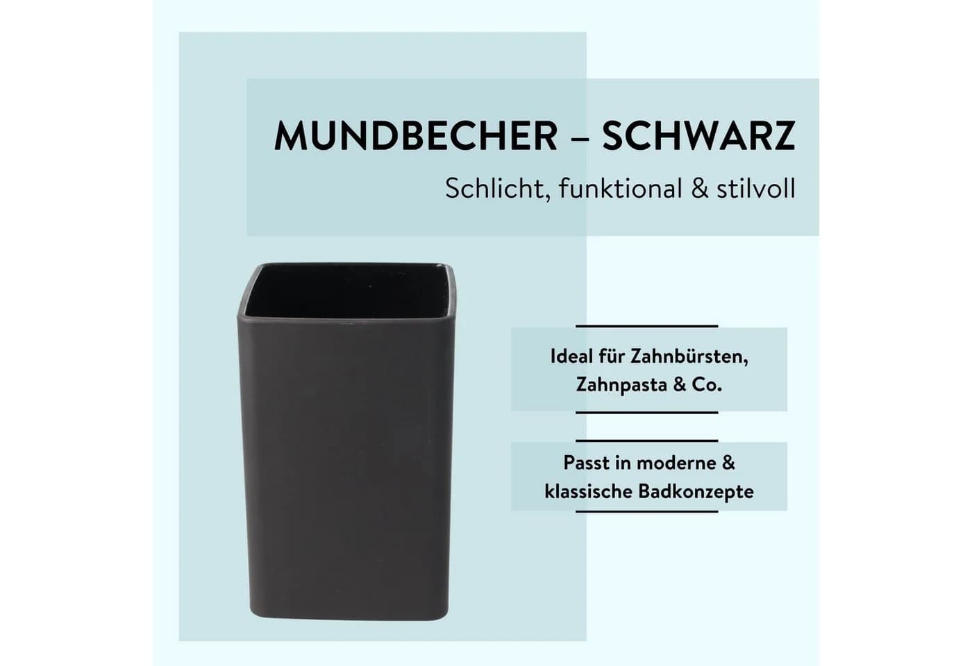 PARSA Beauty ESSENTIAL Zahnputzbecher Schwarz Kunststoff - Bild 3