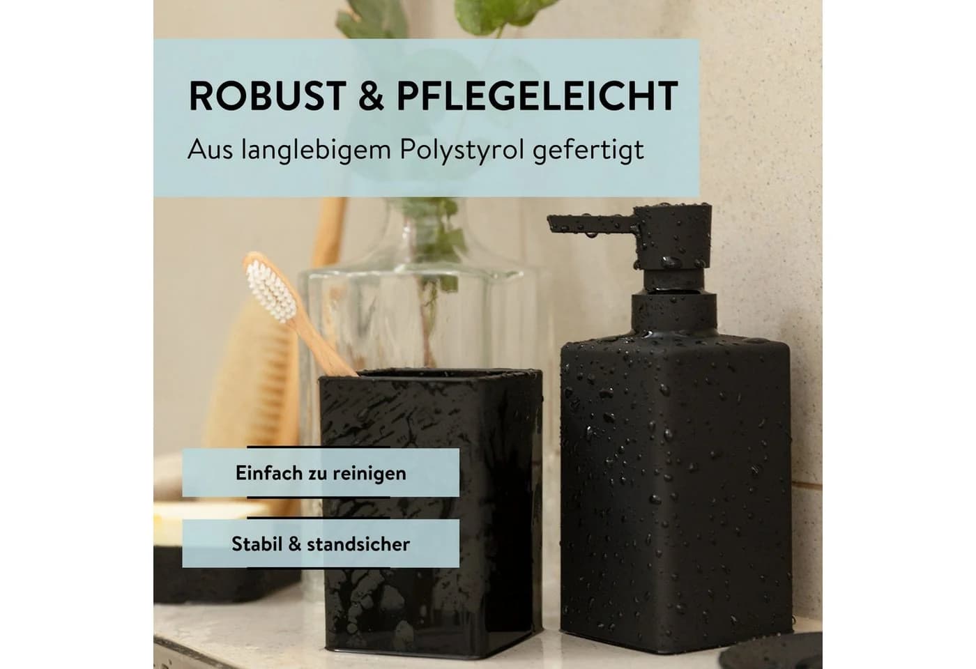 PARSA Beauty ESSENTIAL Zahnputzbecher Schwarz Kunststoff - Bild 5