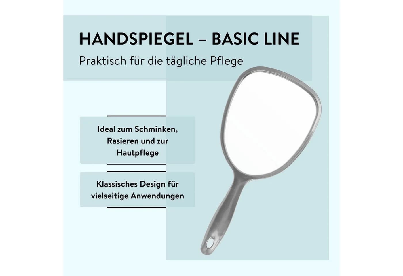 PARSA Beauty ESSENTIAL Handspiegel Anthrazit - Kompakter Schminkspiegel - Bild 3