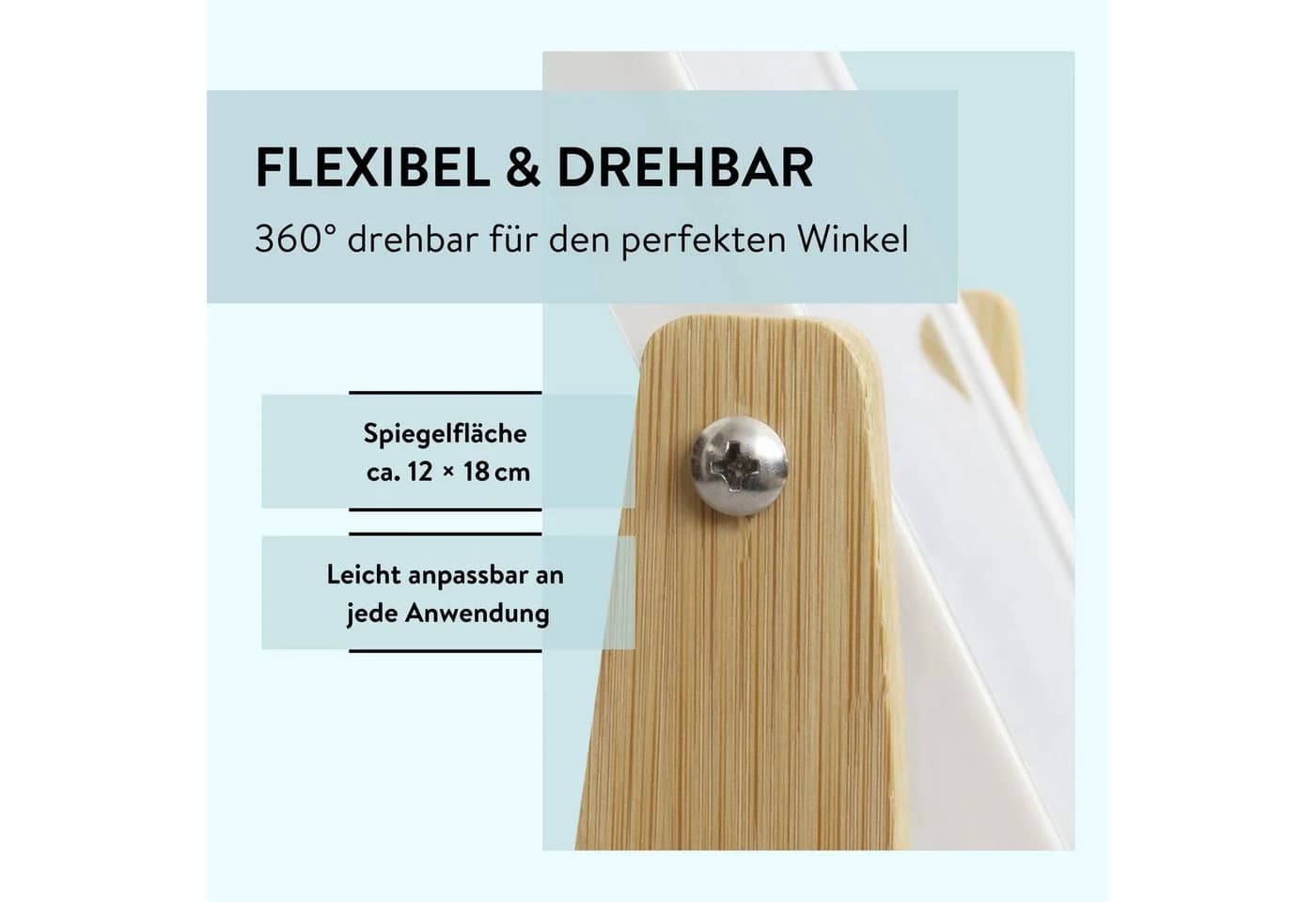 PARSA Beauty Kosmetikspiegel mit Bambusfuß & 5-fach Vergrößerung - Bild 4