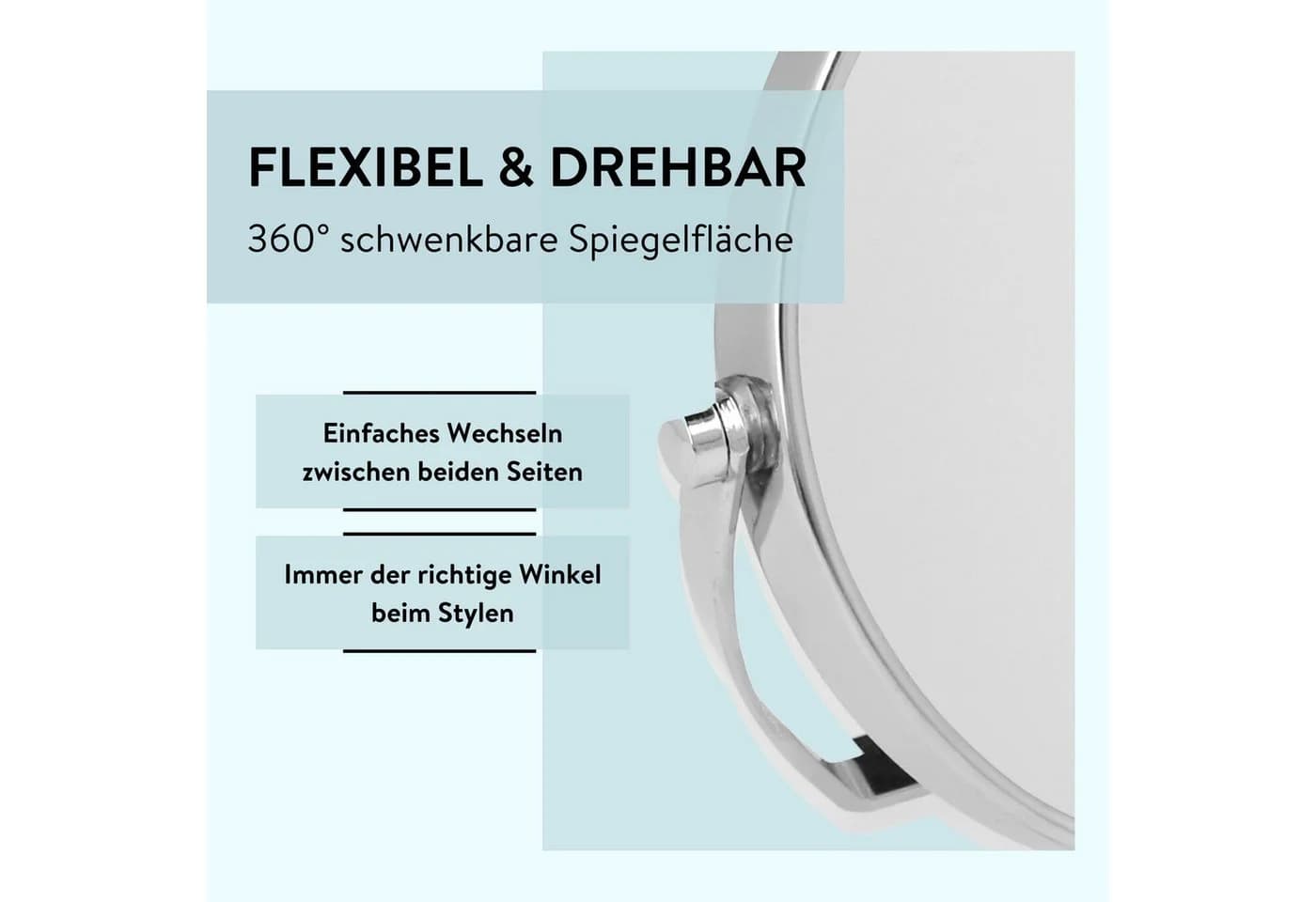 PARSA Beauty Standspiegel Essential Reise-Standspiegel 5-fach Vergrößerung Silber - Bild 4