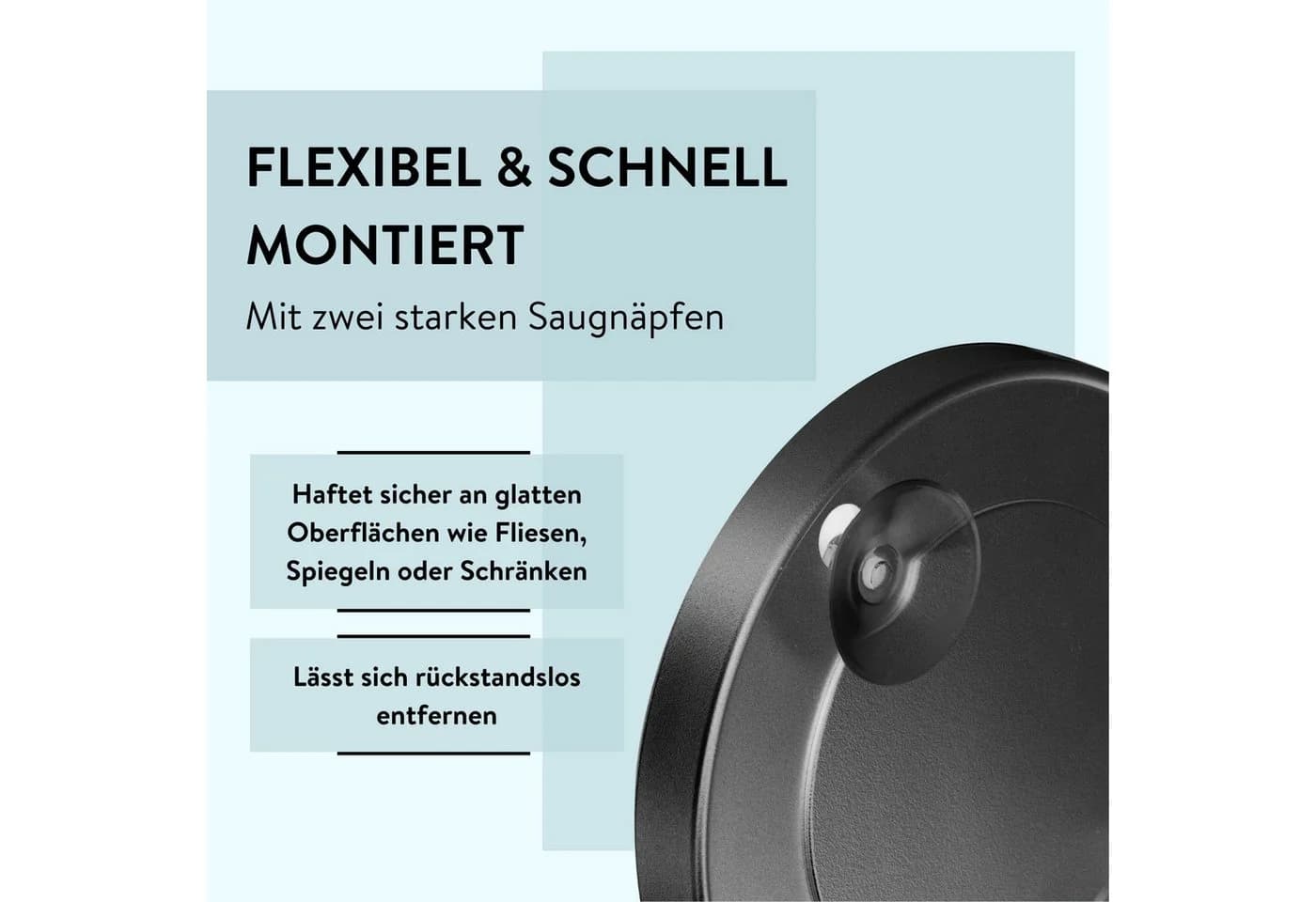 PARSA Beauty Badspiegel Essential Saugnapf-Spiegel 10-fach Vergrößerung Schwarz - Bild 5