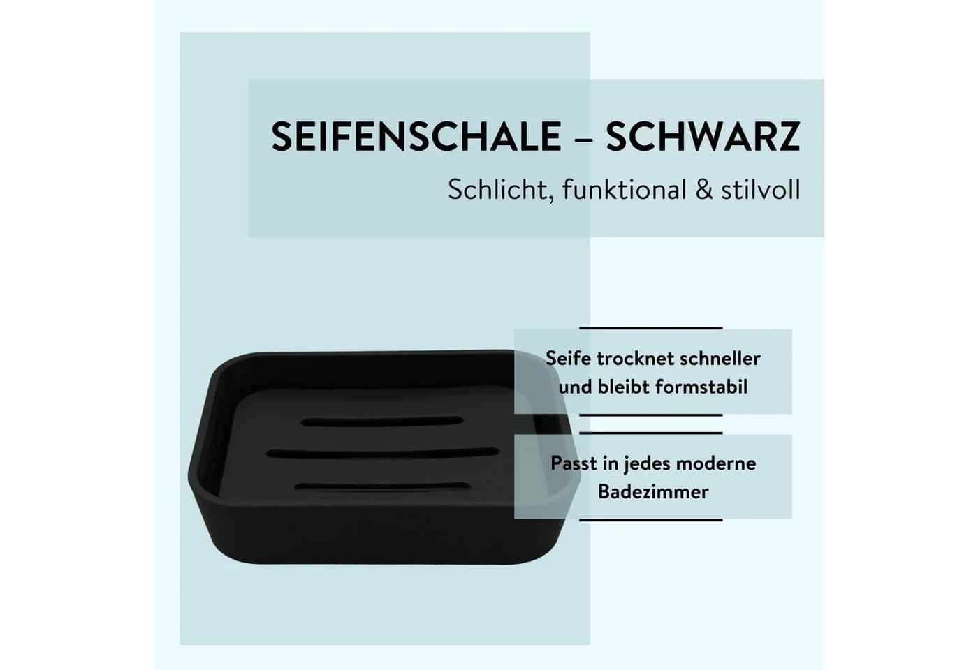 PARSA Beauty Seifenschale Schwarz Rubber Look - Bild 3