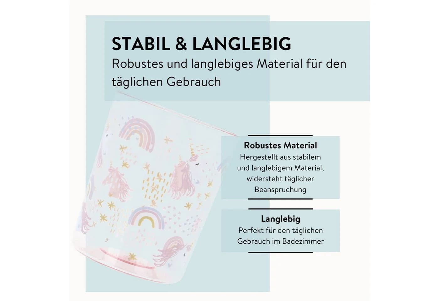 PARSA Beauty Zahnputzbecher Kids Einhorn Bunt Rosa ABS-Kunststoff - Bild 4