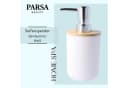 PARSA Beauty Seifenspender Bambus Weiß Rund Bild 1