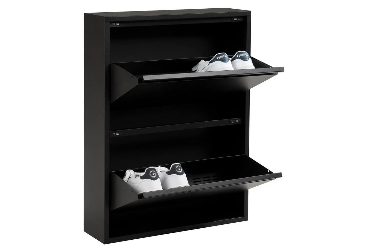 Schuhkipper BLACK 2 Klappen Schwarz matt Metall