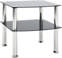 HAKU Beistelltisch Schwarz Metall Glas mit Ablageboden Bild 2