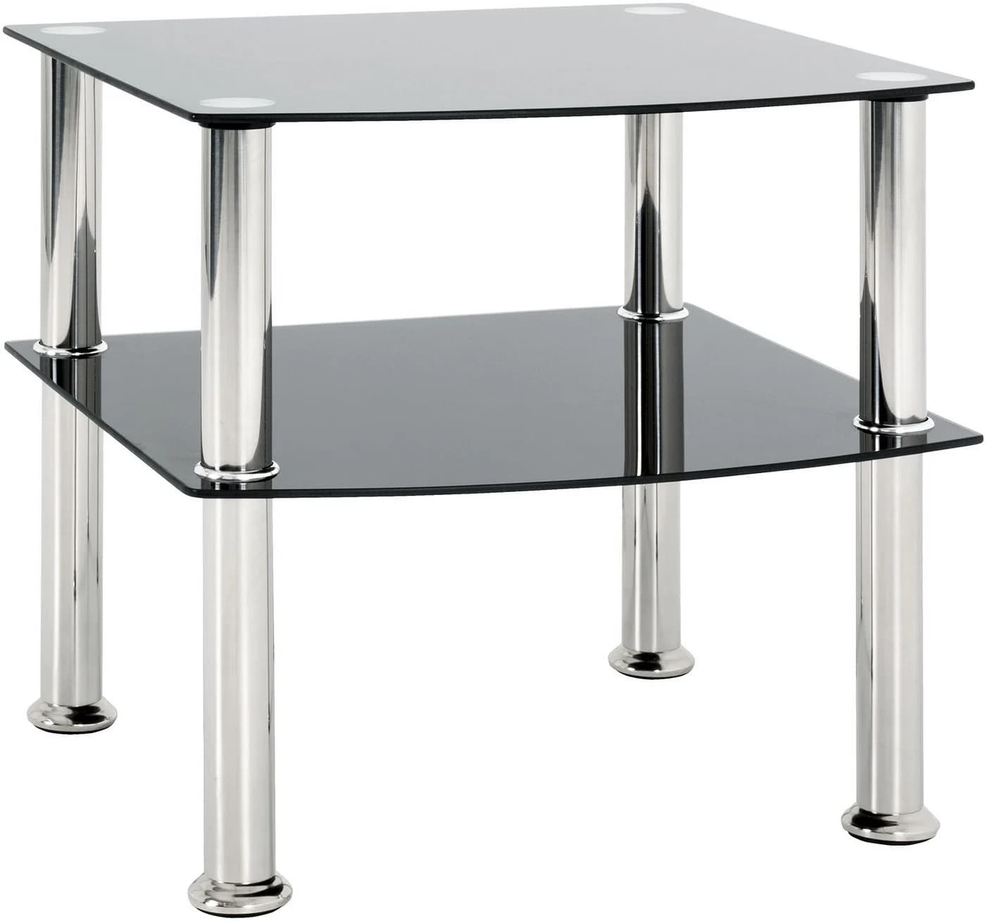 HAKU Beistelltisch Schwarz Metall Glas mit Ablageboden - Bild 2