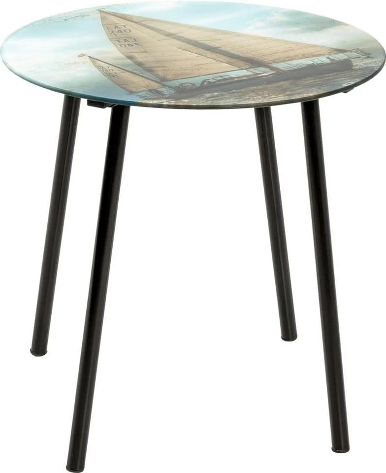 HAKU Beistelltisch Bunt Schwarz Sicherheitsglas Maritim - Bild 2
