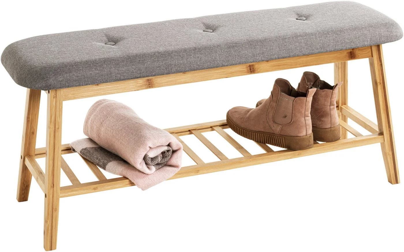 HAKU Schuhbank Beige Bambus - Bild 5