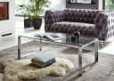 HAKU Couchtisch Glas Edelstahl Modern Kufe Bild 1