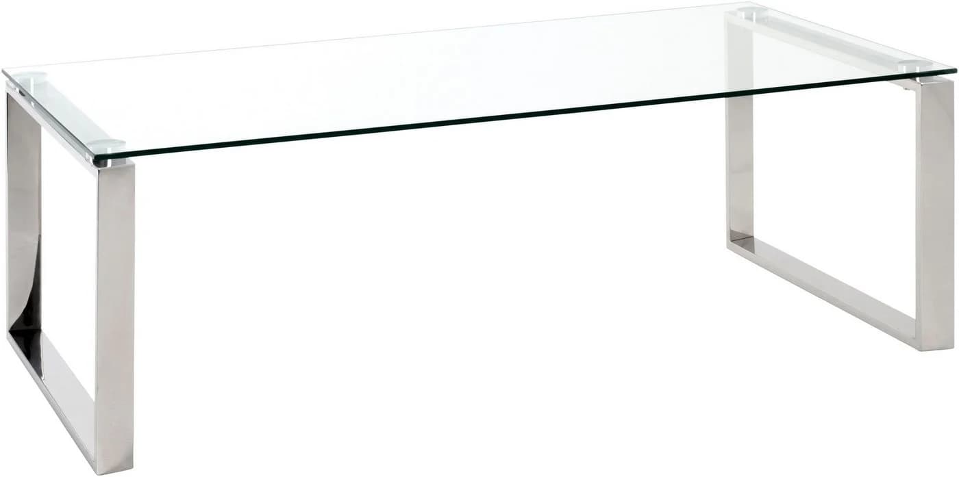 HAKU Couchtisch Glas Edelstahl Modern Kufe - Bild 2