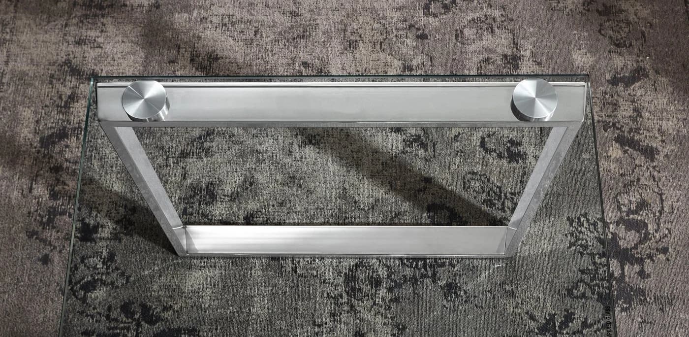HAKU Couchtisch Glas Edelstahl Modern Kufe - Bild 3