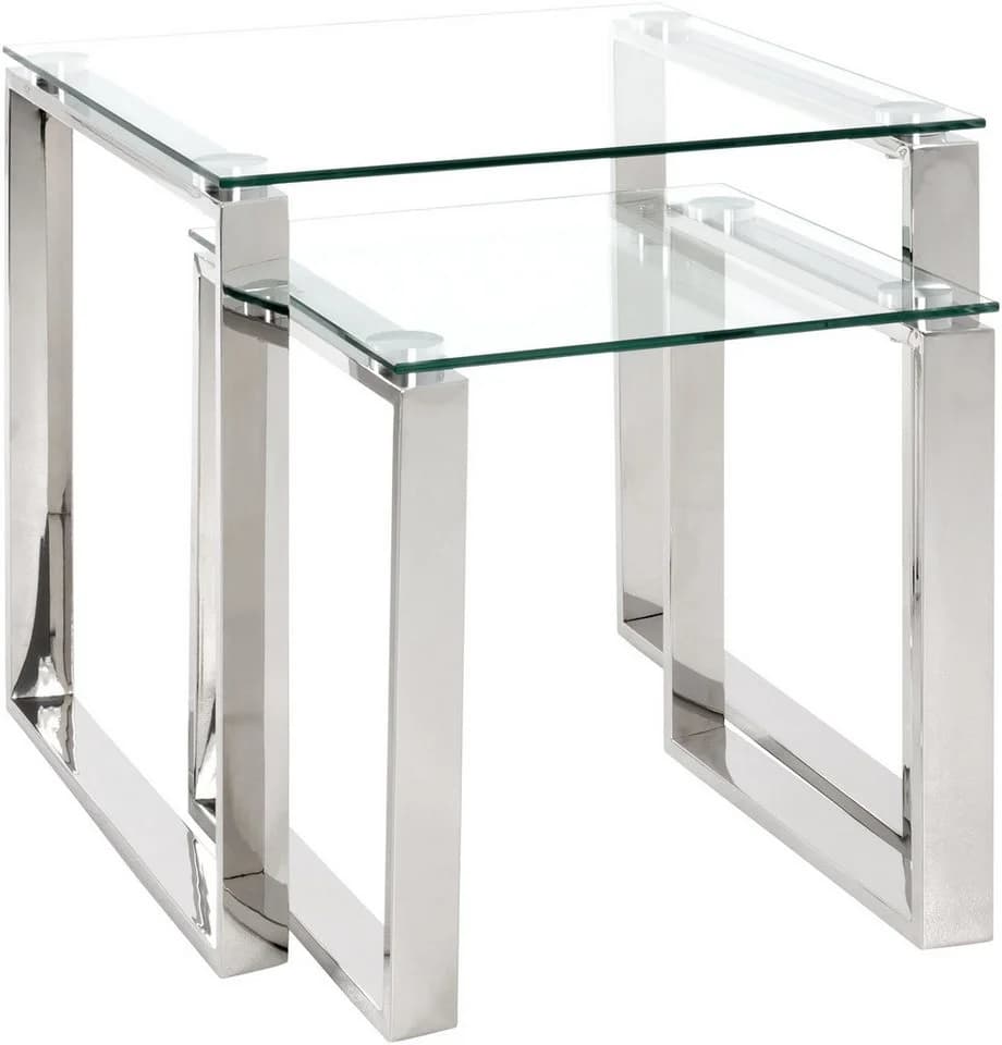 HAKU Beistelltisch Silber Glas Modern - Bild 2