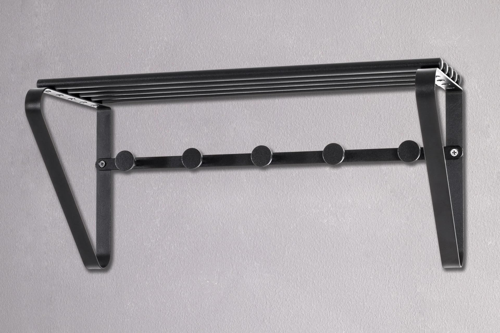 HAKU Garderobenleiste Schwarz Metall Wandhalterung