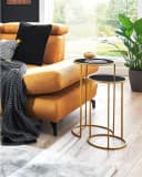 HAKU Satztisch Set Gold/Schwarz Stahl Glas Bild 1