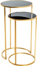 HAKU Satztisch Set Gold/Schwarz Stahl Glas Bild 2