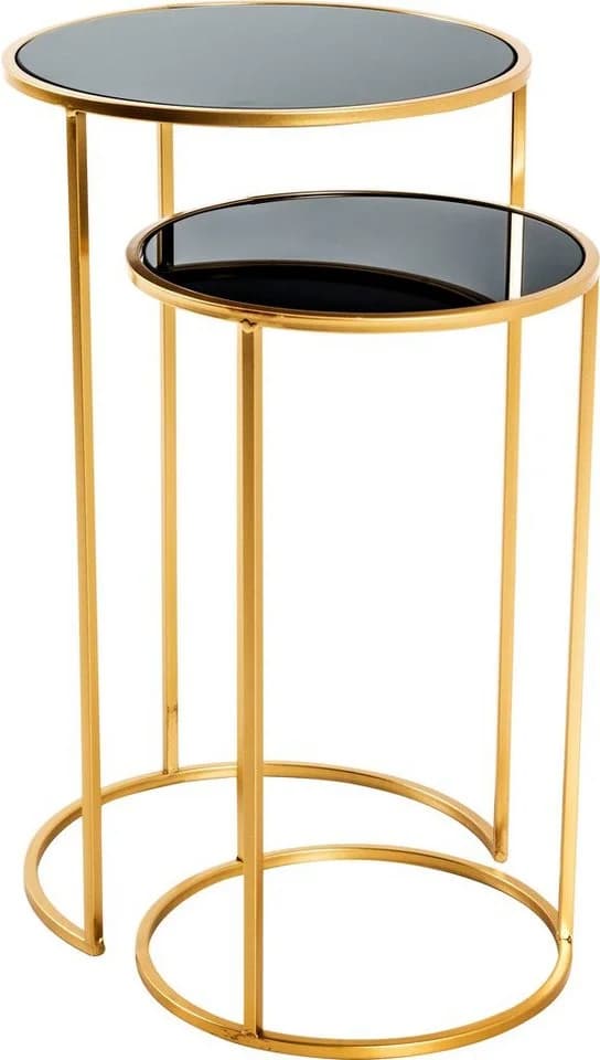 HAKU Satztisch Set Gold/Schwarz Stahl Glas - Bild 2
