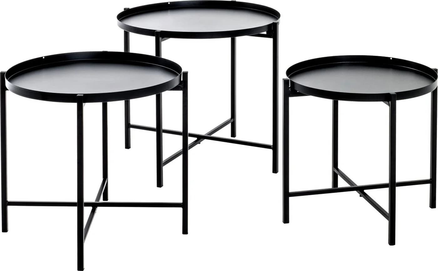 HAKU Satztisch 3-teilig Schwarz Metall - Bild 2