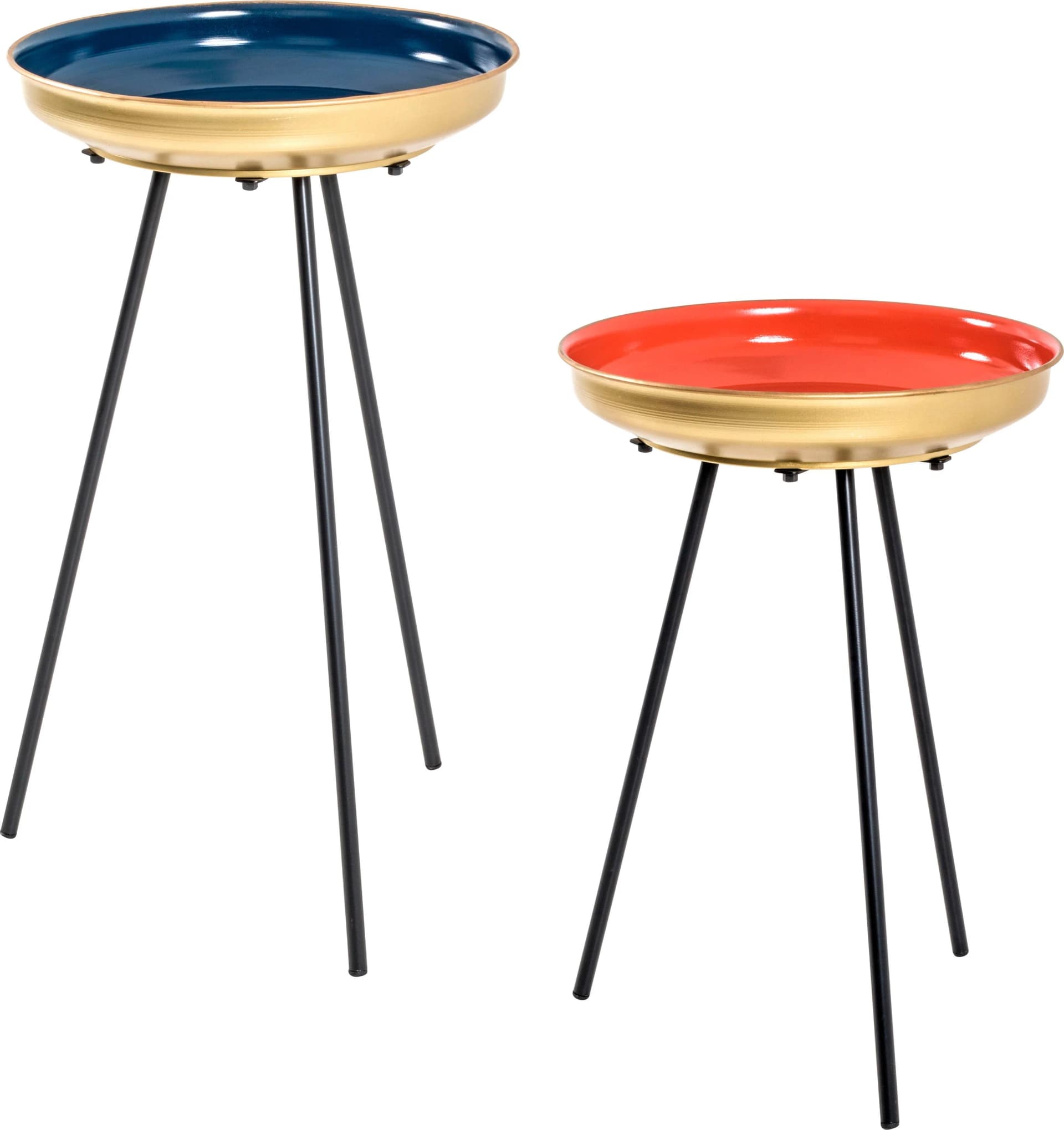 HAKU Satztisch Bunt Metall Schwarz Blau Koralle Gold