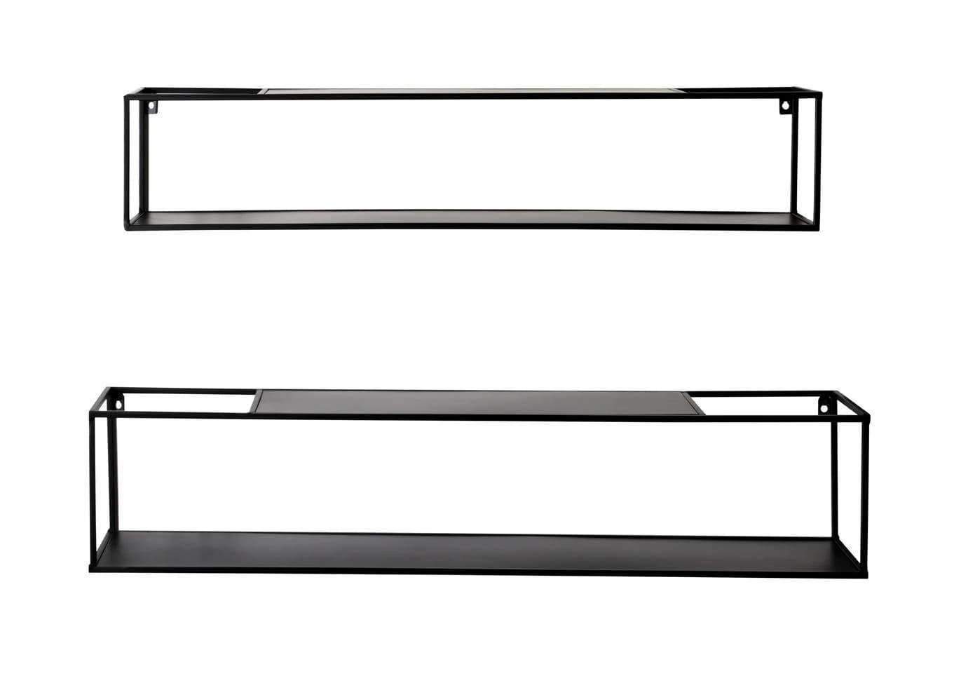 Wandregal HAKU Schwarz Metall 4 Fächer Wandmontage