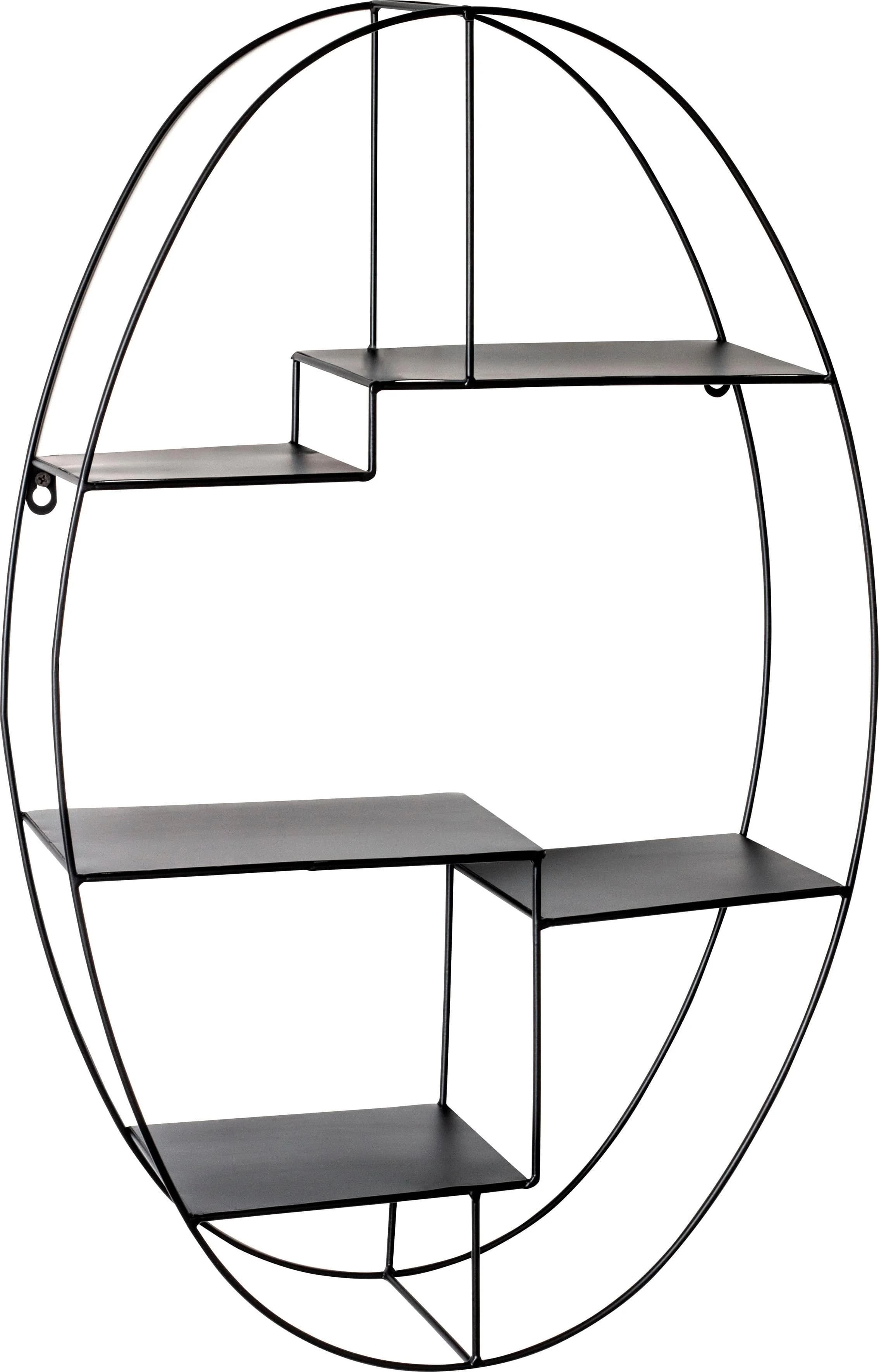 Wandregal HAKU 23517 Schwarz Metall 5 Ablageflächen