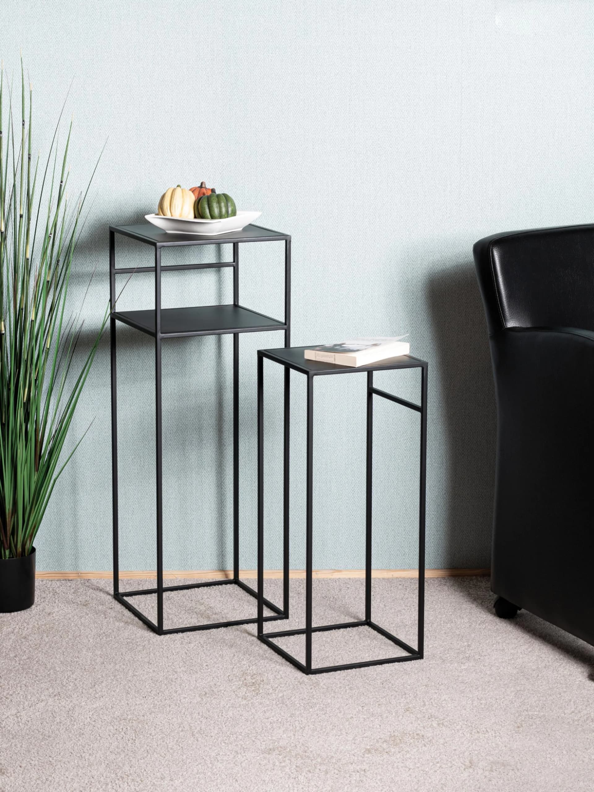 HAKU Satztisch Schwarz Metall 30x30x85cm
