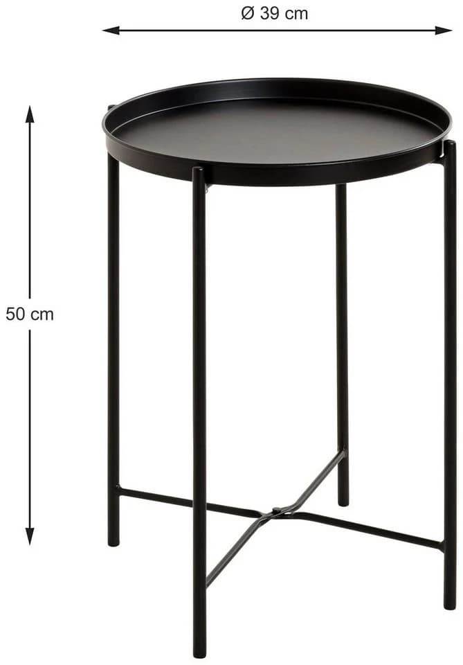 HAKU Beistelltisch Schwarz Metall - Bild 5