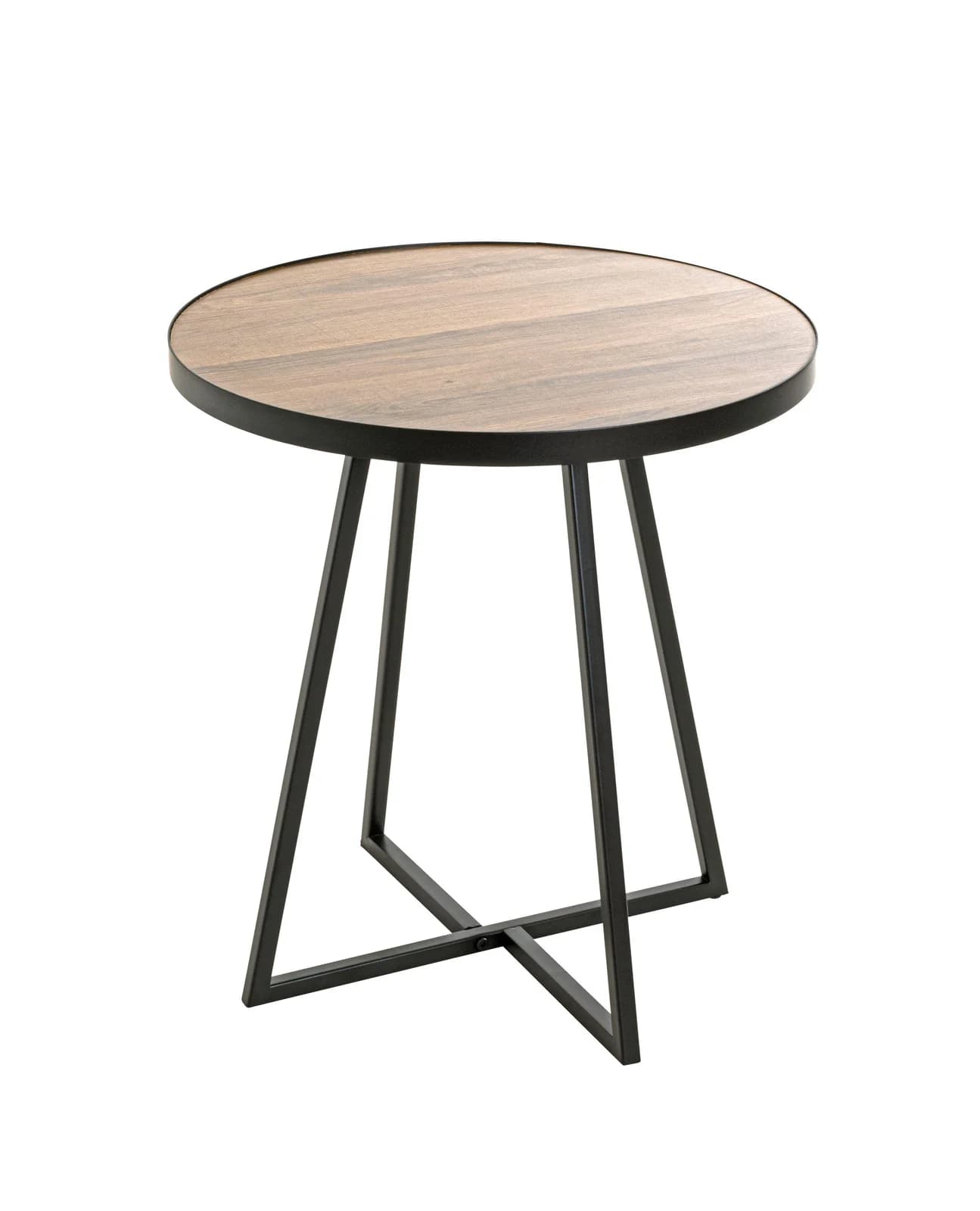 HAKU Beistelltisch Metall Schwarz MDF Eiche 52 cm Höhe