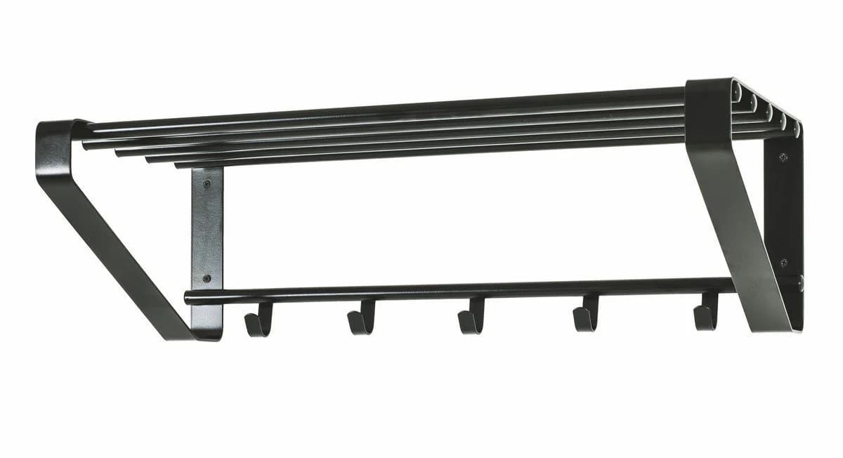 HAKU Wandgarderobe Metall Schwarz 5 Haken - Bild 2