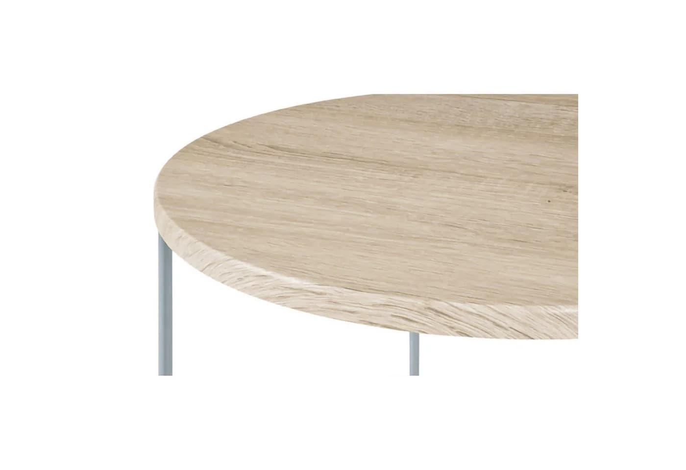 HAKU Beistelltisch rund alufarben Eiche-Hell MDF Metall