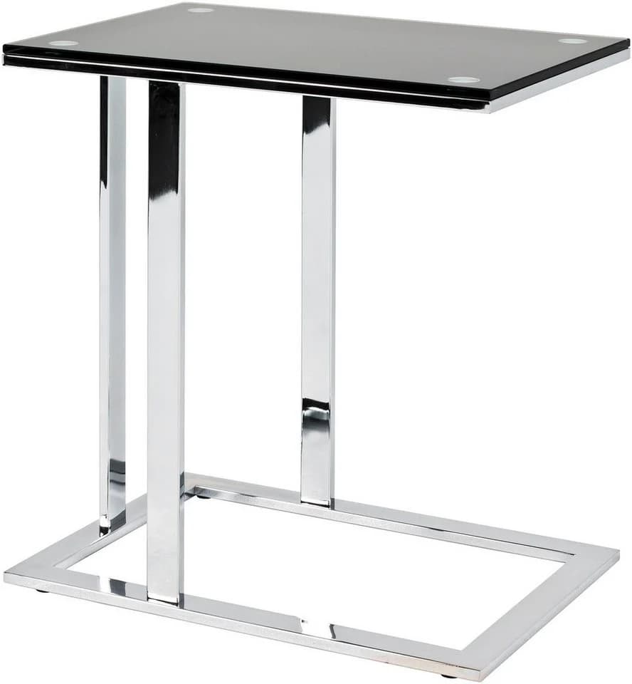 HAKU Beistelltisch Glas Metall Schwarz/Silber Modern - Bild 2