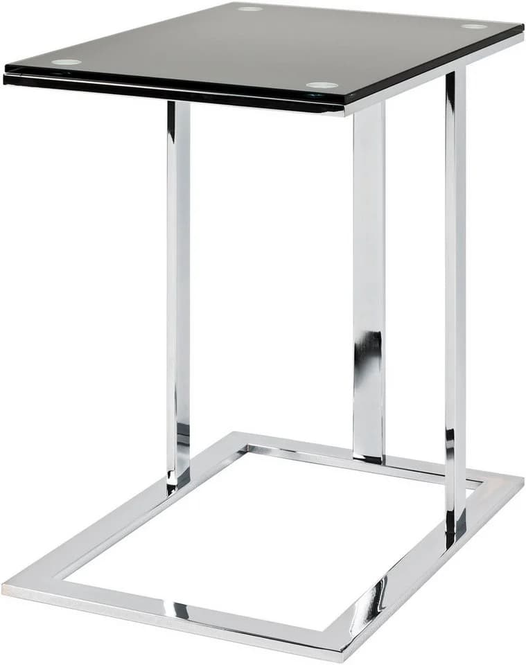 HAKU Beistelltisch Glas Metall Schwarz/Silber Modern - Bild 3