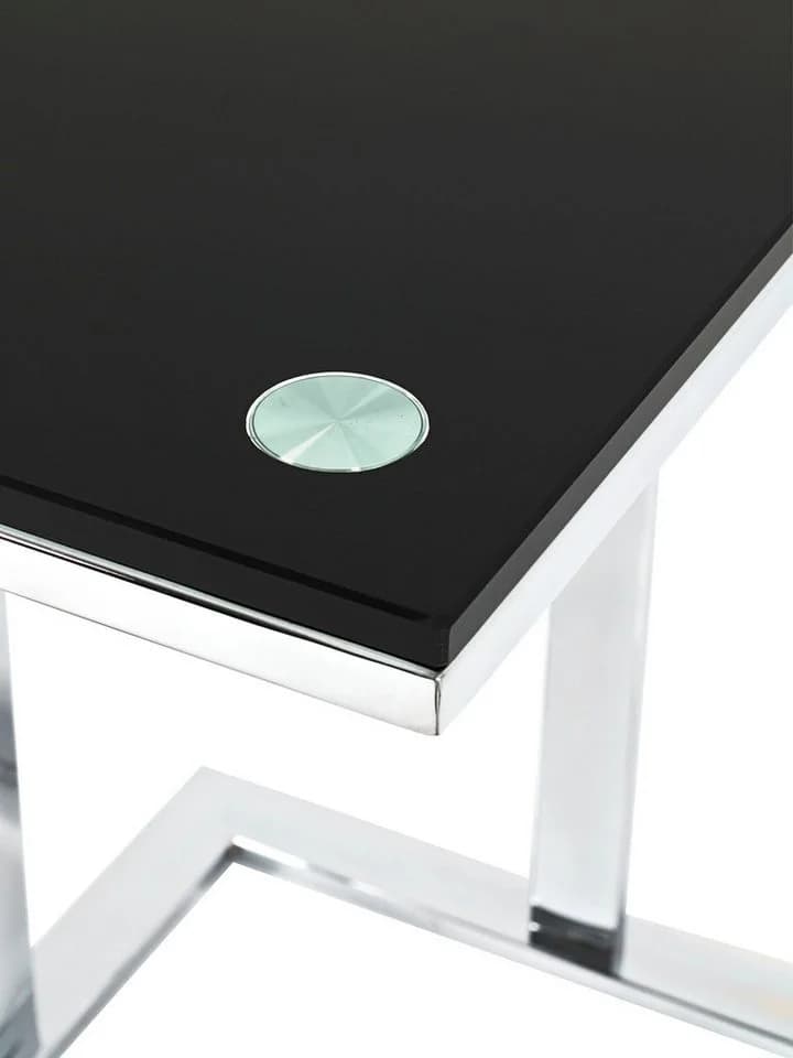 HAKU Beistelltisch Glas Metall Schwarz/Silber Modern - Bild 4