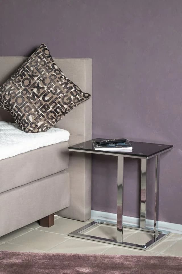 HAKU Beistelltisch Glas Metall Schwarz/Silber Modern - Bild 5