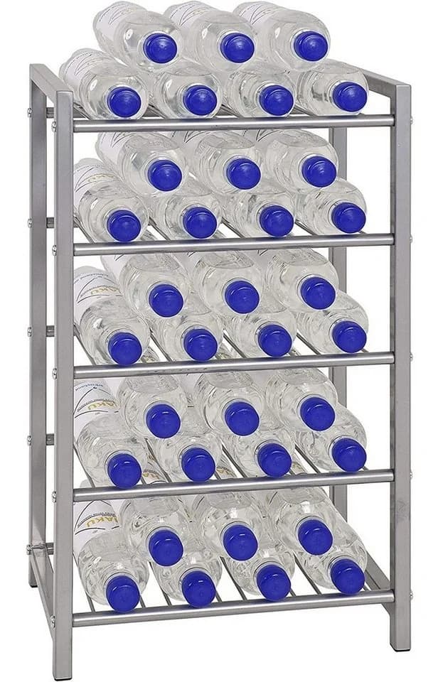 HAKU Flaschenregal Stahlrohr Alu Lackiert 5 Ablagen