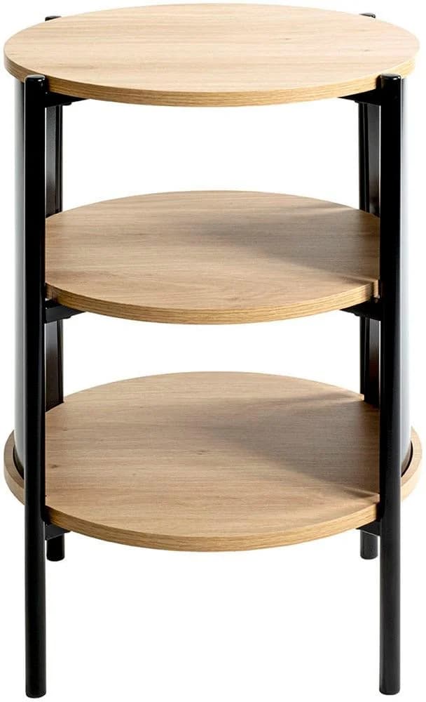 HAKU Beistelltisch Stahlrohr Metall Schwarz