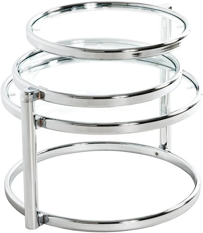 Couchtisch HAKU Chrom Glas Schwenkbar Modern - Bild 3