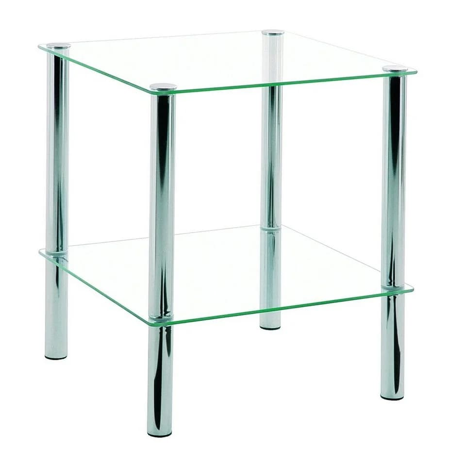 HAKU Beistelltisch Silber Stahlrohr Glas - Bild 2