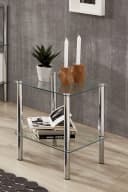 HAKU Beistelltisch Silber Stahlrohr Glas Bild 3