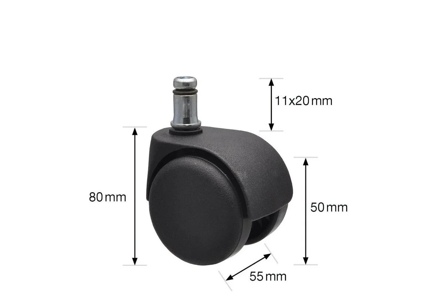 WAGNER design yourself Stuhlrolle 5er Set Harte Böden 50 kg Tragkraft