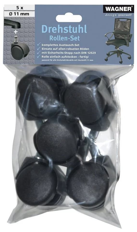 WAGNER design yourself Stuhlrolle 5er Set Harte Böden 50 kg Tragkraft - Bild 4