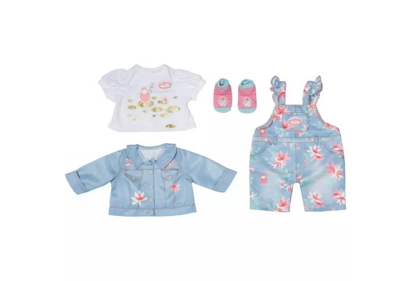 Zapf Creation Baby Annabell Active Deluxe Jeans Outfit 43cm Blau/Weiß - Bild 2
