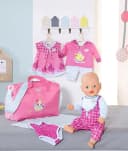 Baby Born Puppenkleidung Set 43 cm - 5-tlg. mit Wickeltasche Rosa/Blau Bild 1