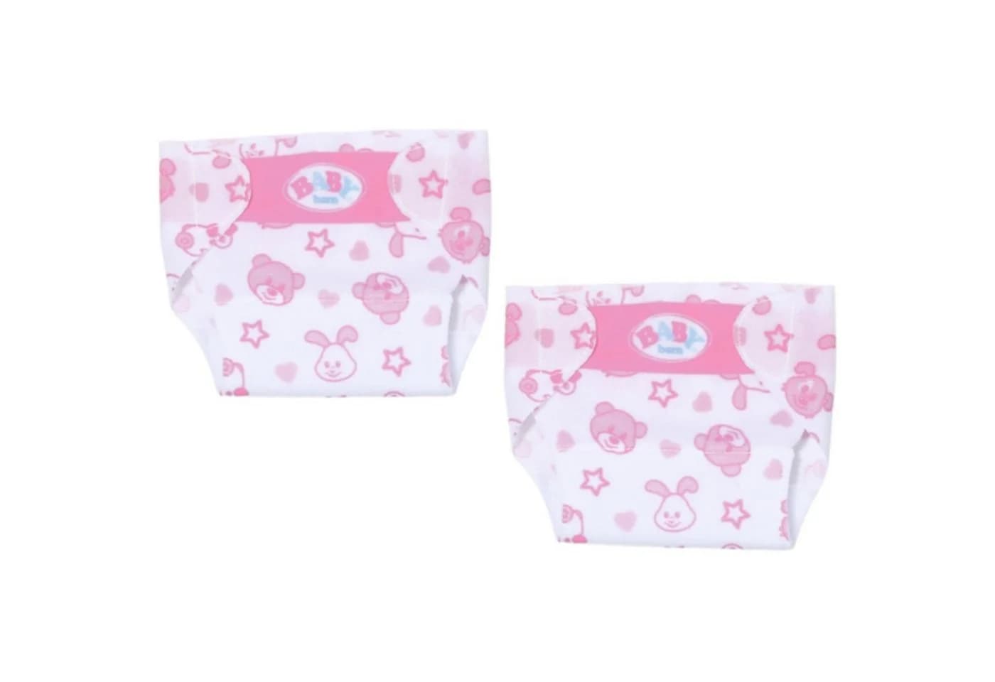 Zapf Creation BABY born Windeln 2 Stück Weiß/Rosa 36cm