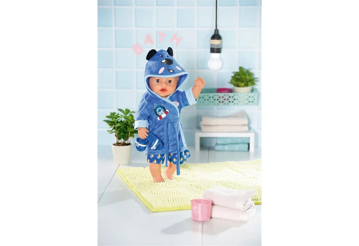Zapf Creation BABY born Bademantel 43cm Blau mit Bärenkapuze - Bild 3