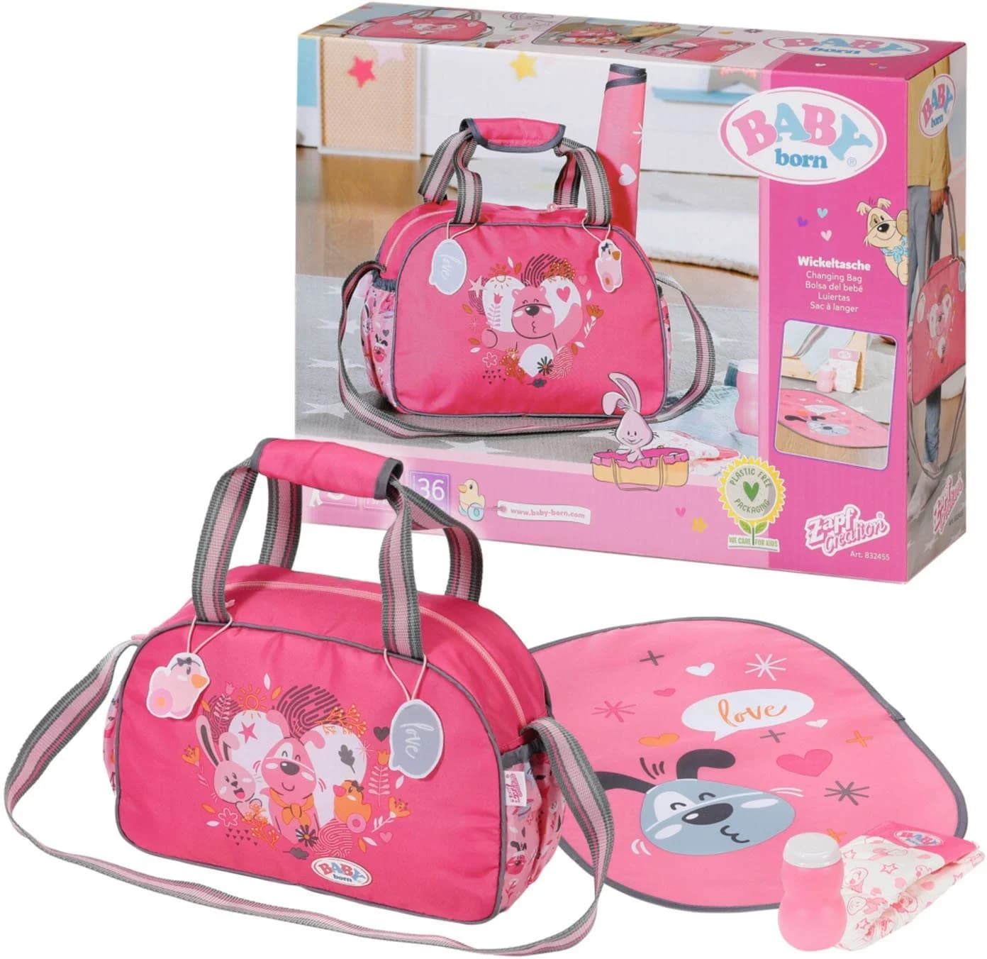 Baby Born Puppen Wickeltasche mit Wickelunterlage Rosa - Bild 2